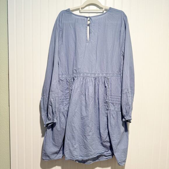 ASOS Maternity Blue Cotton Lace Dress Size 16 - Picture 6 of 7